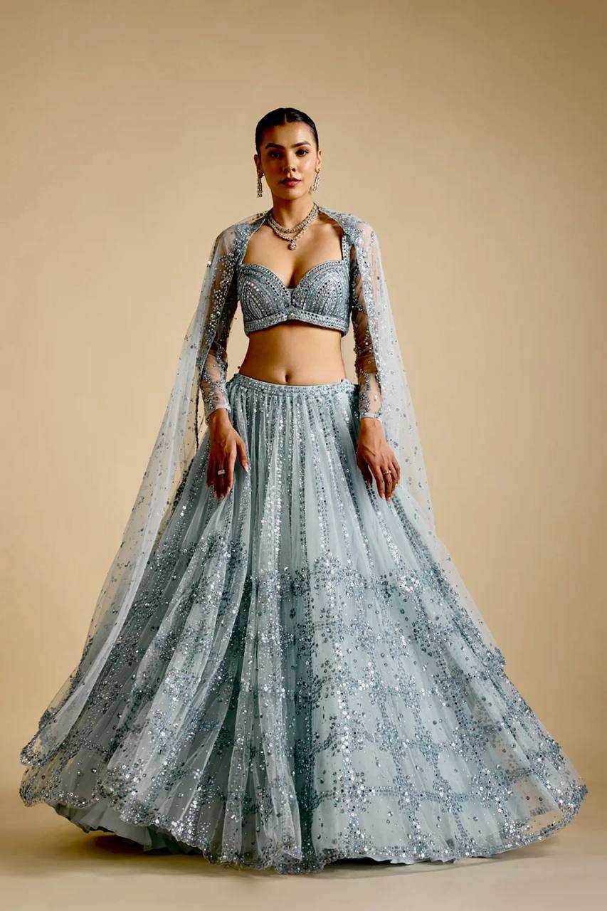 Stunning Embroidered Sequins Lehenga for Festive Occasions - MYLUXURY LANE ENTERPRISE